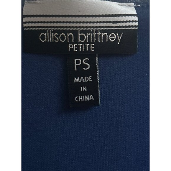 Allison Brittney Boho Paisley Dress With Bell Sleeves - Petite Small - Navy Blue - Picture 4 of 8